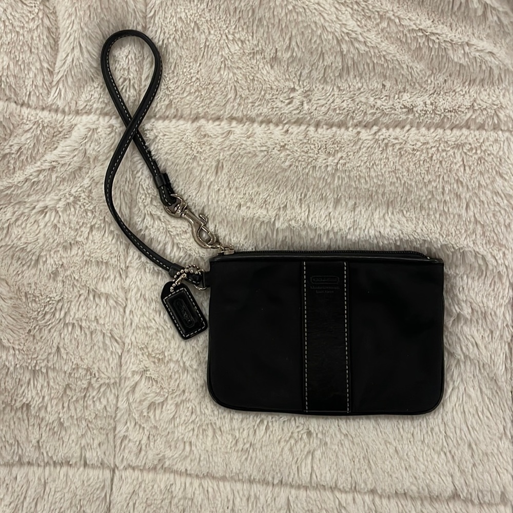 Coach Black Nylon Wristlet